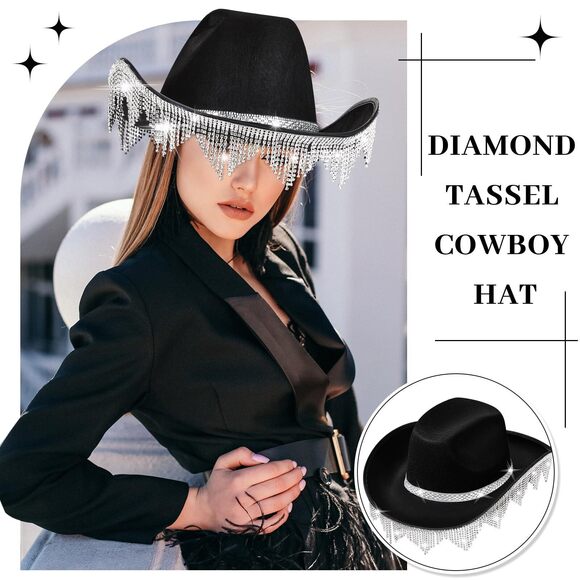 4669 Rhinestone Cowboy Hat For Women Men Glitter Western Cowgirl main image 4